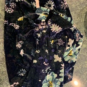 Navy Floral Velour Scarf by Loft